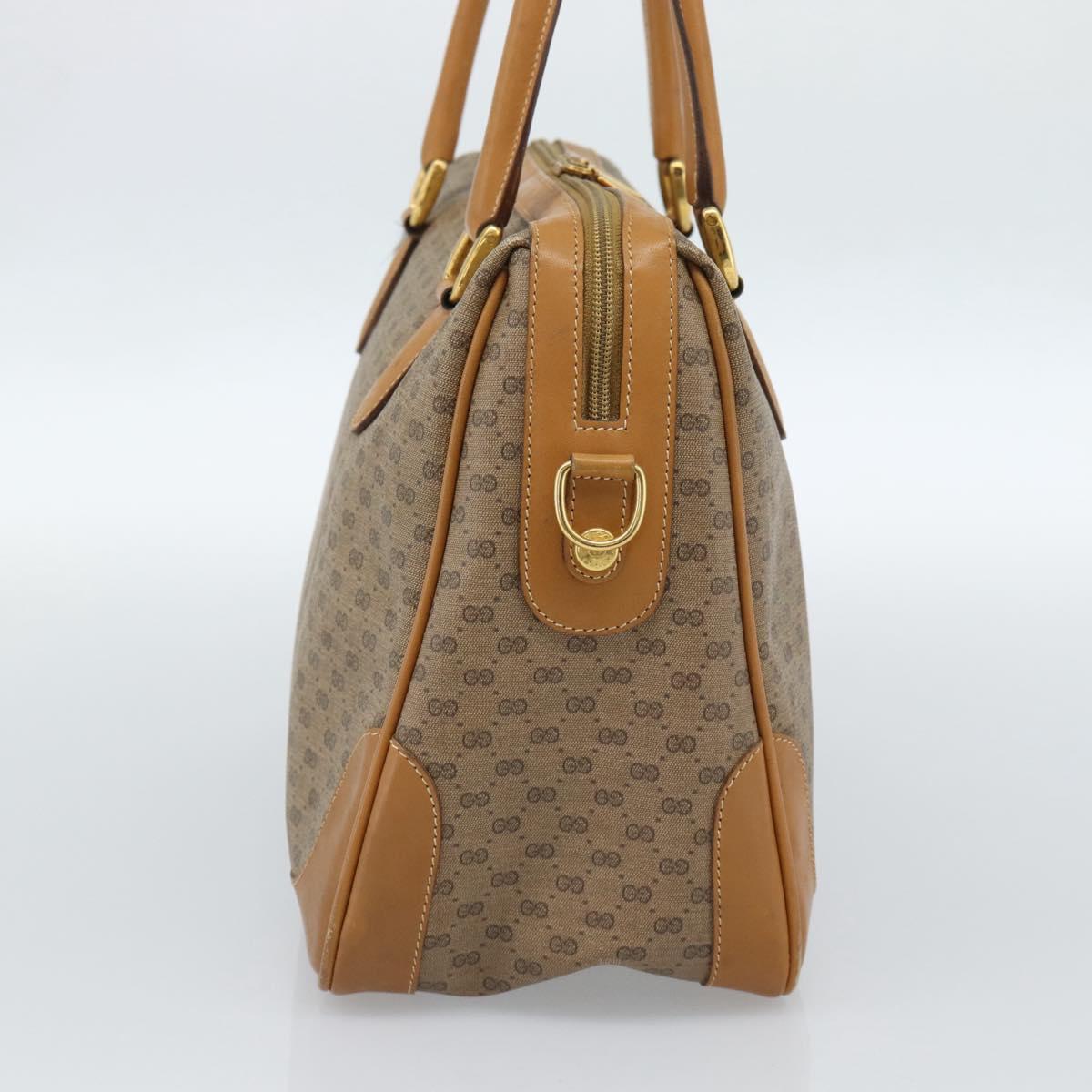 GUCCI Micro GG Supreme Hand Bag PVC 2way Beige Gold 002 104 0033 Auth BA13341