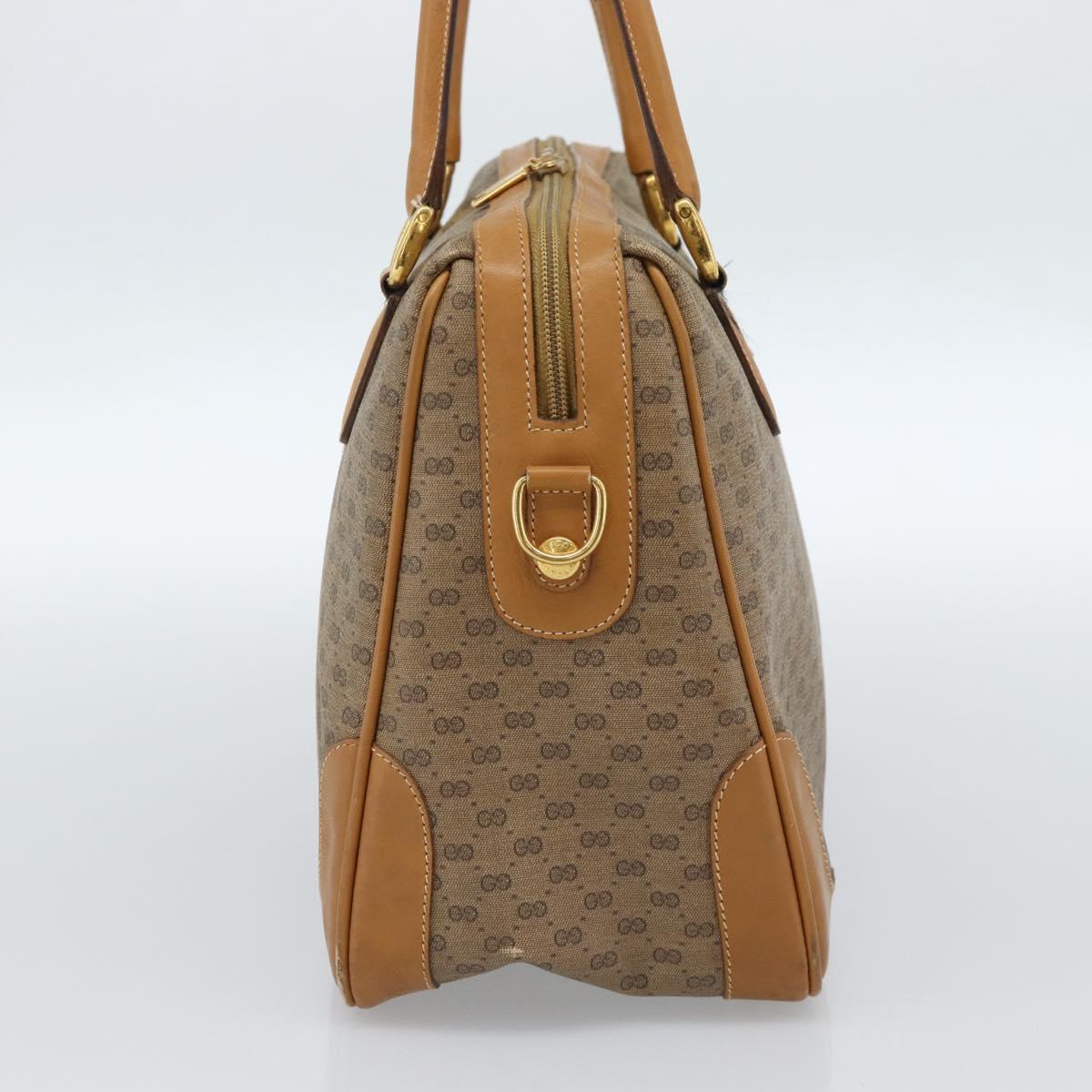 GUCCI Micro GG Supreme Hand Bag PVC 2way Beige Gold 002 104 0033 Auth BA13341