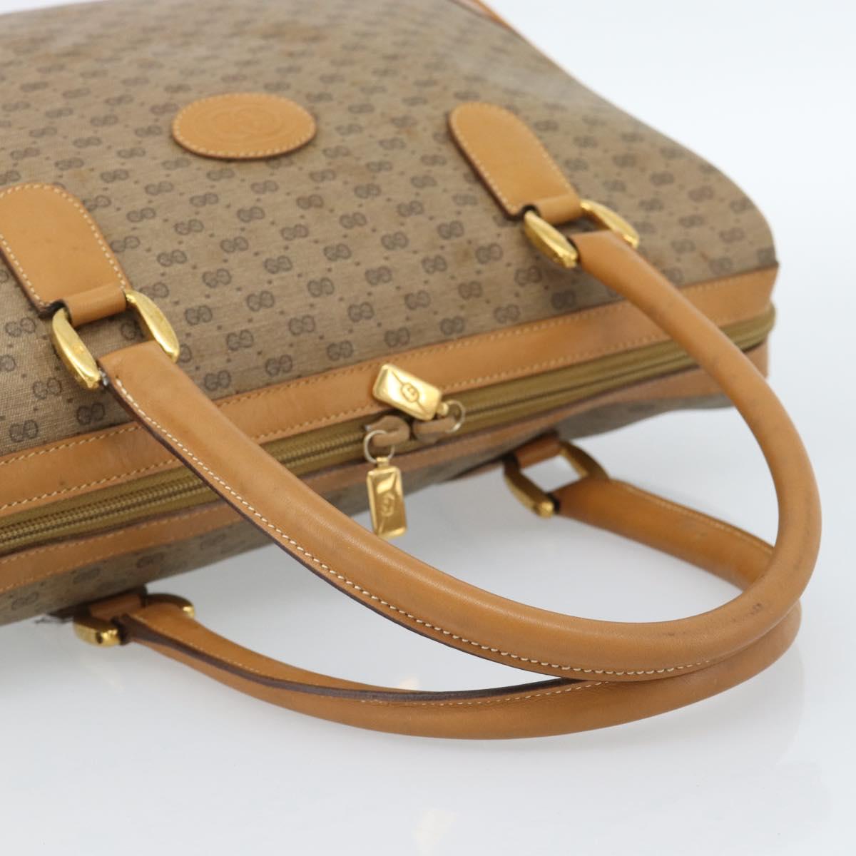 GUCCI Micro GG Supreme Hand Bag PVC 2way Beige Gold 002 104 0033 Auth BA13341
