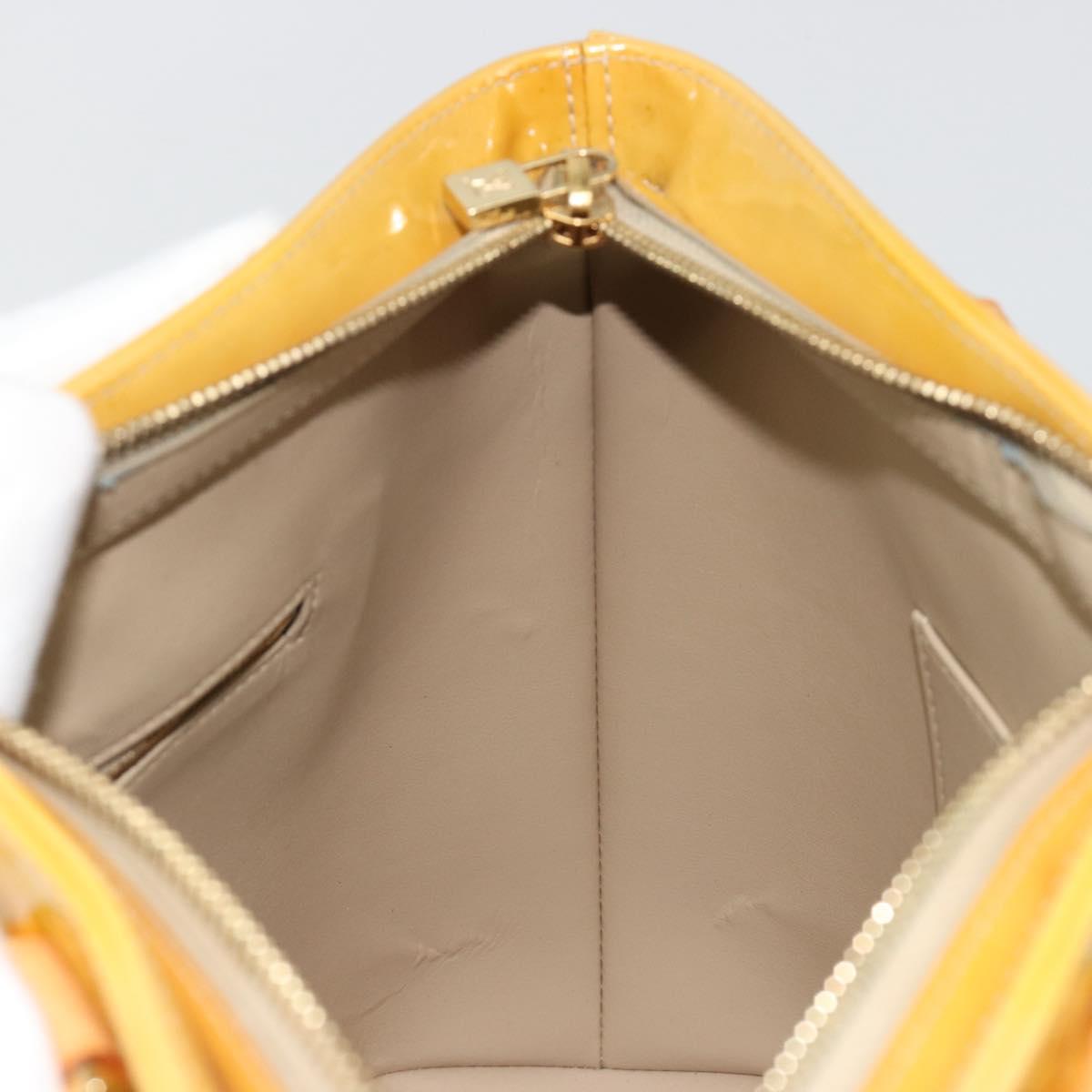 LOUIS VUITTON Monogram Vernis Houston Hand Bag Beige M91004 LV Auth BA13342