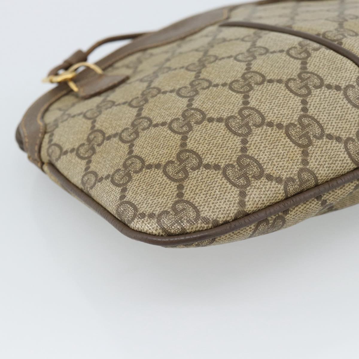 GUCCI GG Supreme Web Sherry Line Bag PVC Beige Gold 904 02 047 Auth BA13353