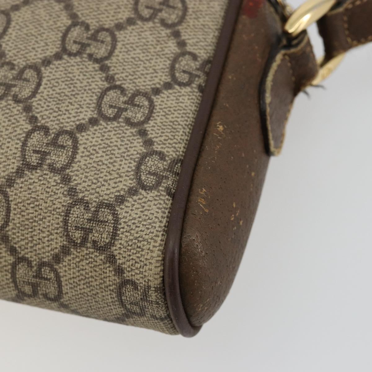 GUCCI GG Supreme Shoulder Bag PVC Beige Gold 001 58 6594 Auth BA13354