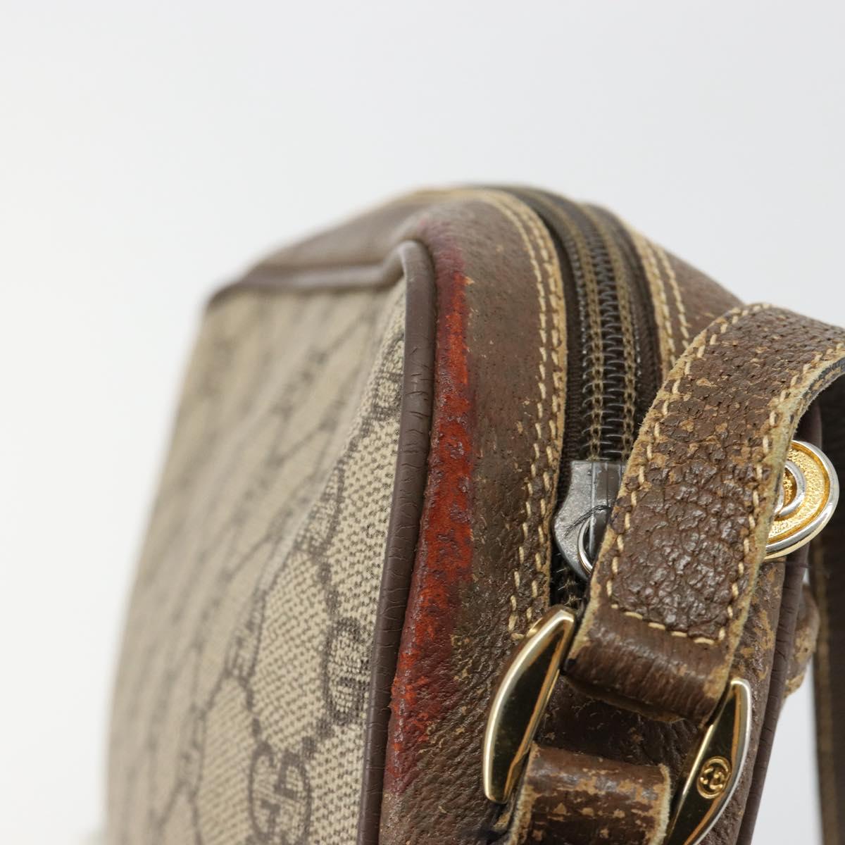 GUCCI GG Supreme Shoulder Bag PVC Beige Gold 001 58 6594 Auth BA13354
