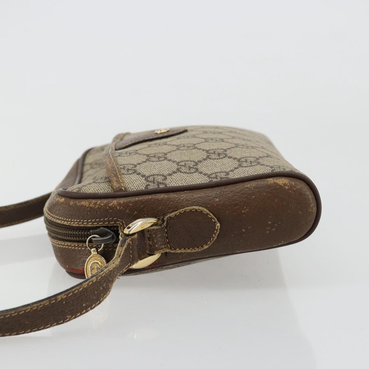 GUCCI GG Supreme Shoulder Bag PVC Beige Gold 001 58 6594 Auth BA13354