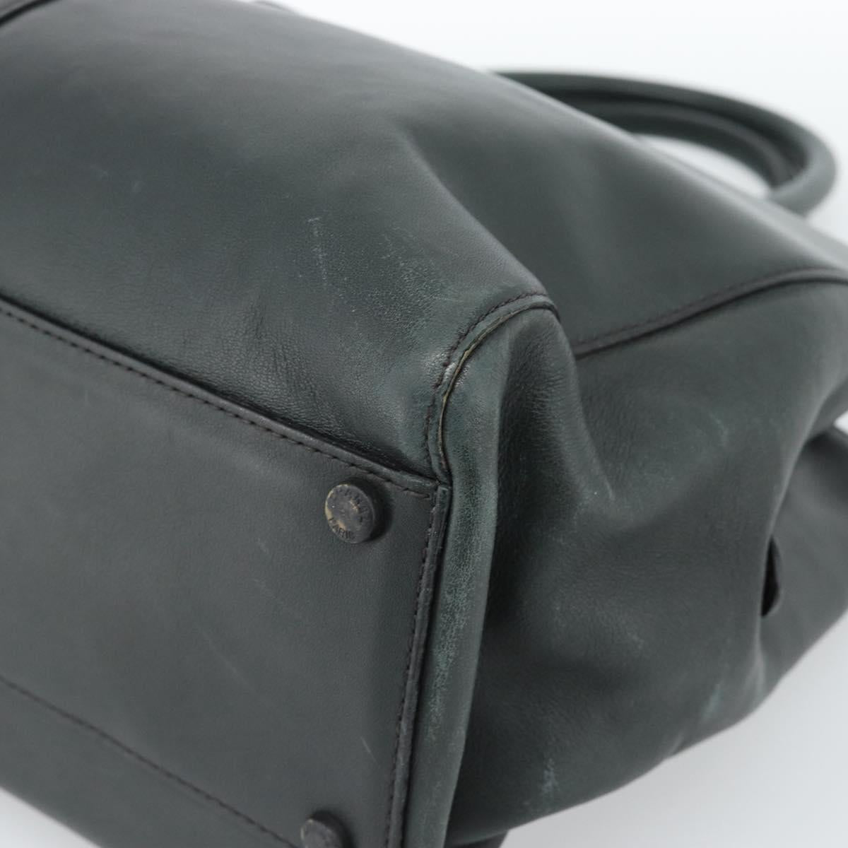 CHANEL Tote Bag Leather Green CC Auth BA13362V