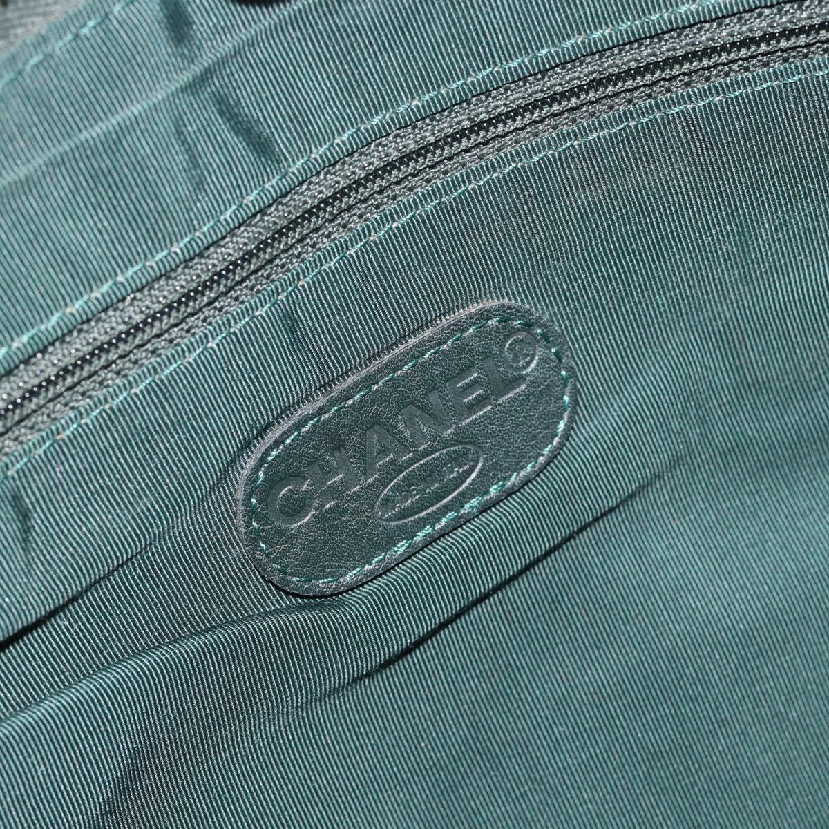 CHANEL Tote Bag Leather Green CC Auth BA13362V