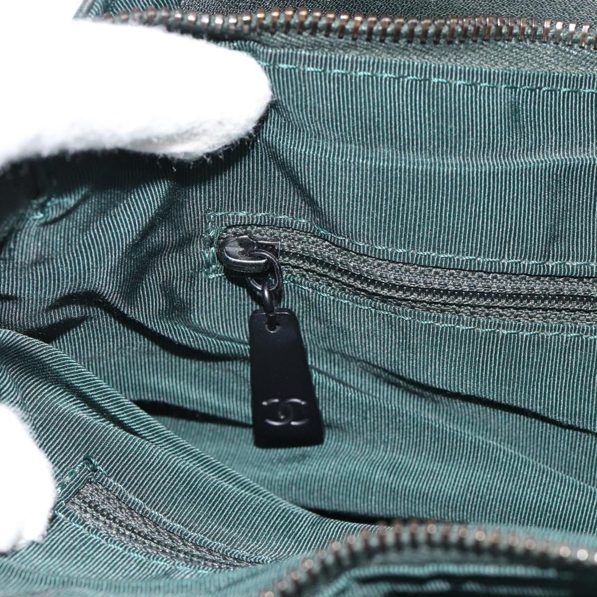 CHANEL Tote Bag Leather Green CC Auth BA13362V