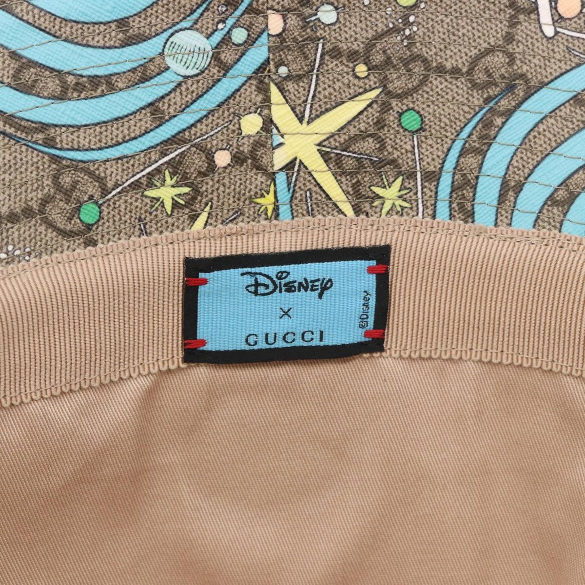 GUCCI GG Supreme Disney Donald Duck Hat PVC M Beige Auth BA13368SM