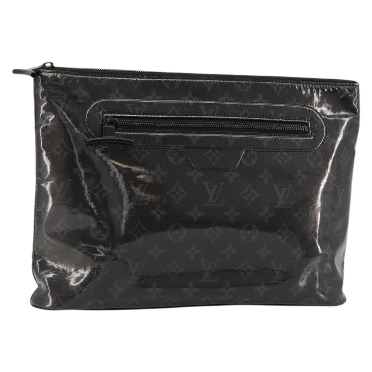 LOUIS VUITTON Monogram Eclipse Glaze Pochette Cosmos Black M63373 Auth BA13371