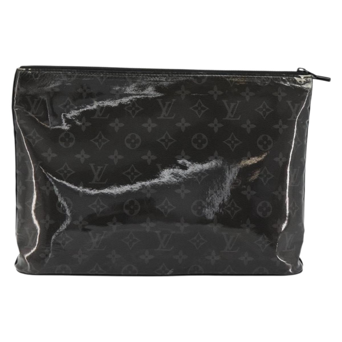 LOUIS VUITTON Monogram Eclipse Glaze Pochette Cosmos Black M63373 Auth BA13371