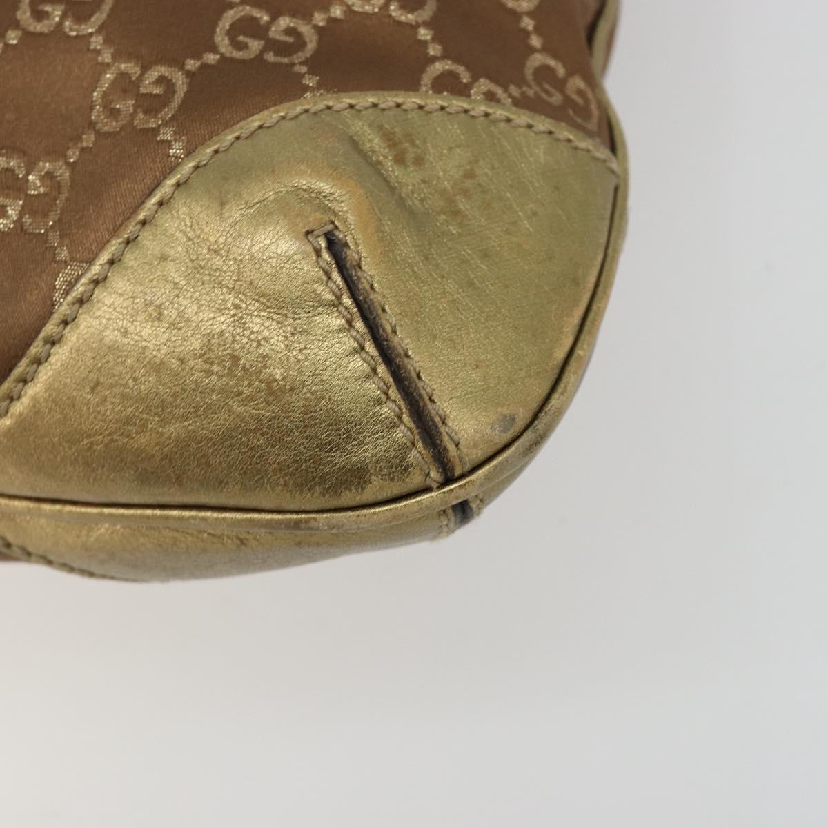 GUCCI GG Canvas Shoulder Bag Gold 257296 Auth BA13375