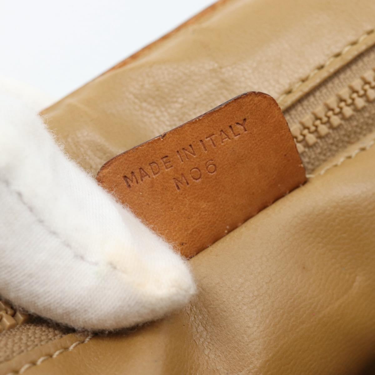 CELINE Macadam Canvas Shoulder Bag PVC Beige Gold Auth BA13377