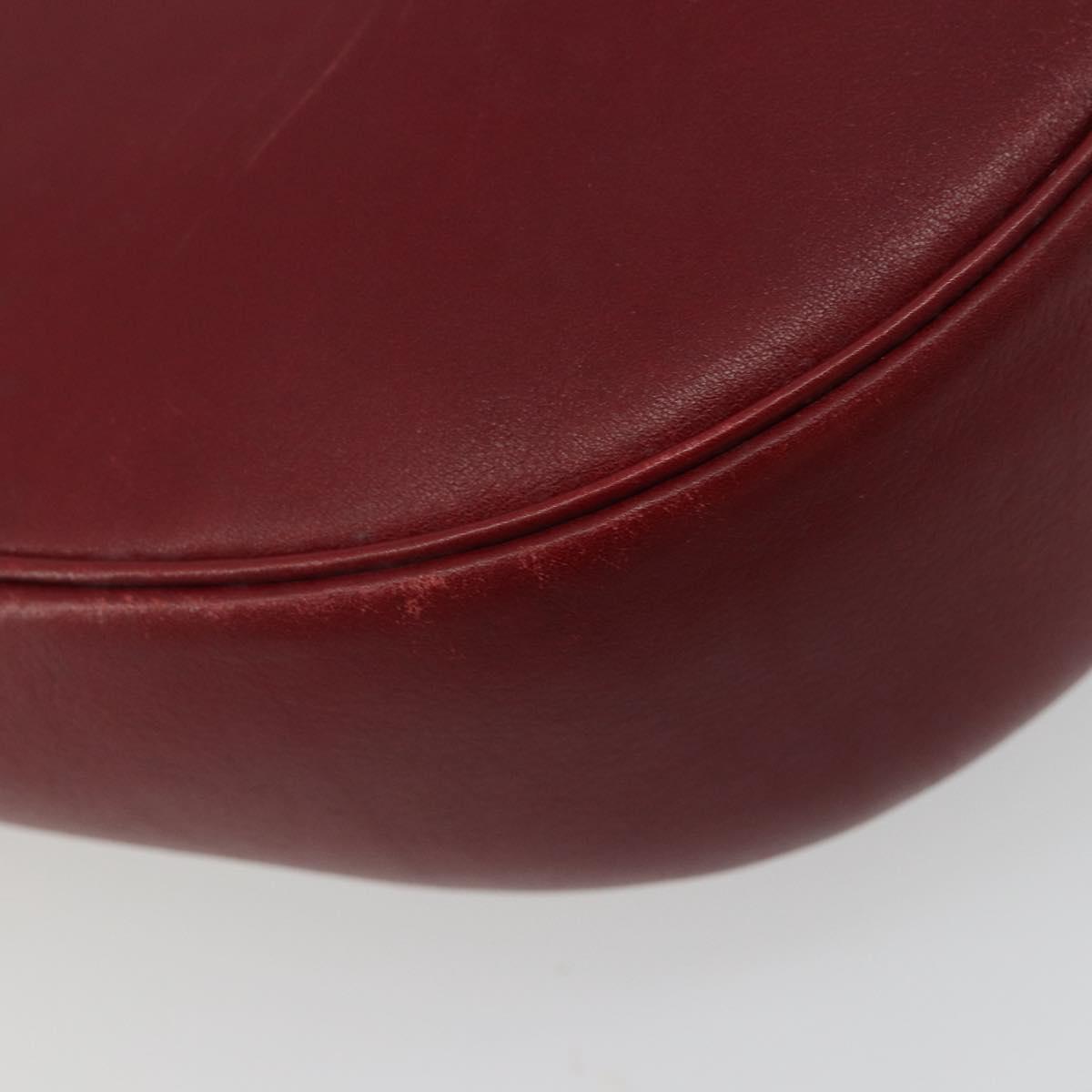 GUCCI Shoulder Bag Leather Red Gold 007 261 0081 Auth BA13384