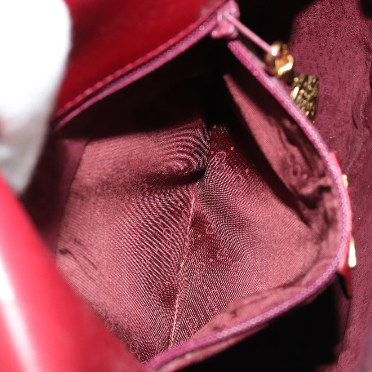 GUCCI Shoulder Bag Leather Red Gold 007 261 0081 Auth BA13384