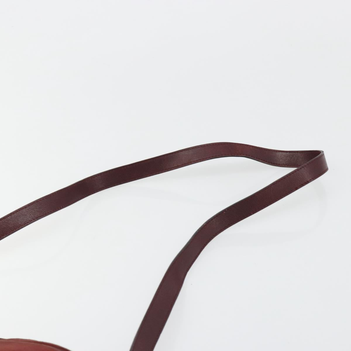 Christian Dior Shoulder Bag Suede Bordeaux Gold Auth BA13386