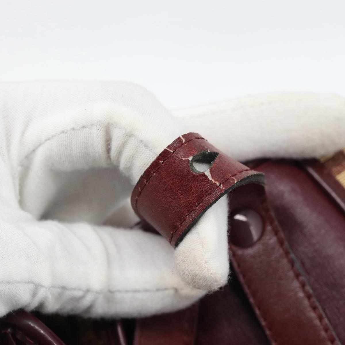 Christian Dior Trotter Canvas Shoulder Bag Red Gold Auth BA13387