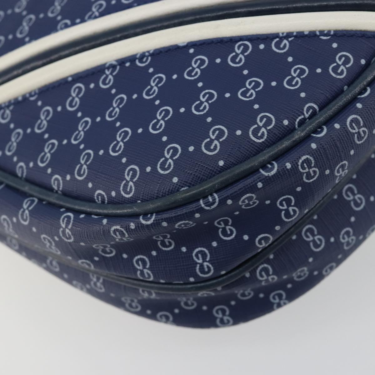 GUCCI Micro GG Supreme Sherry Line Shoulder Bag PVC Blue Gold Auth BA13389