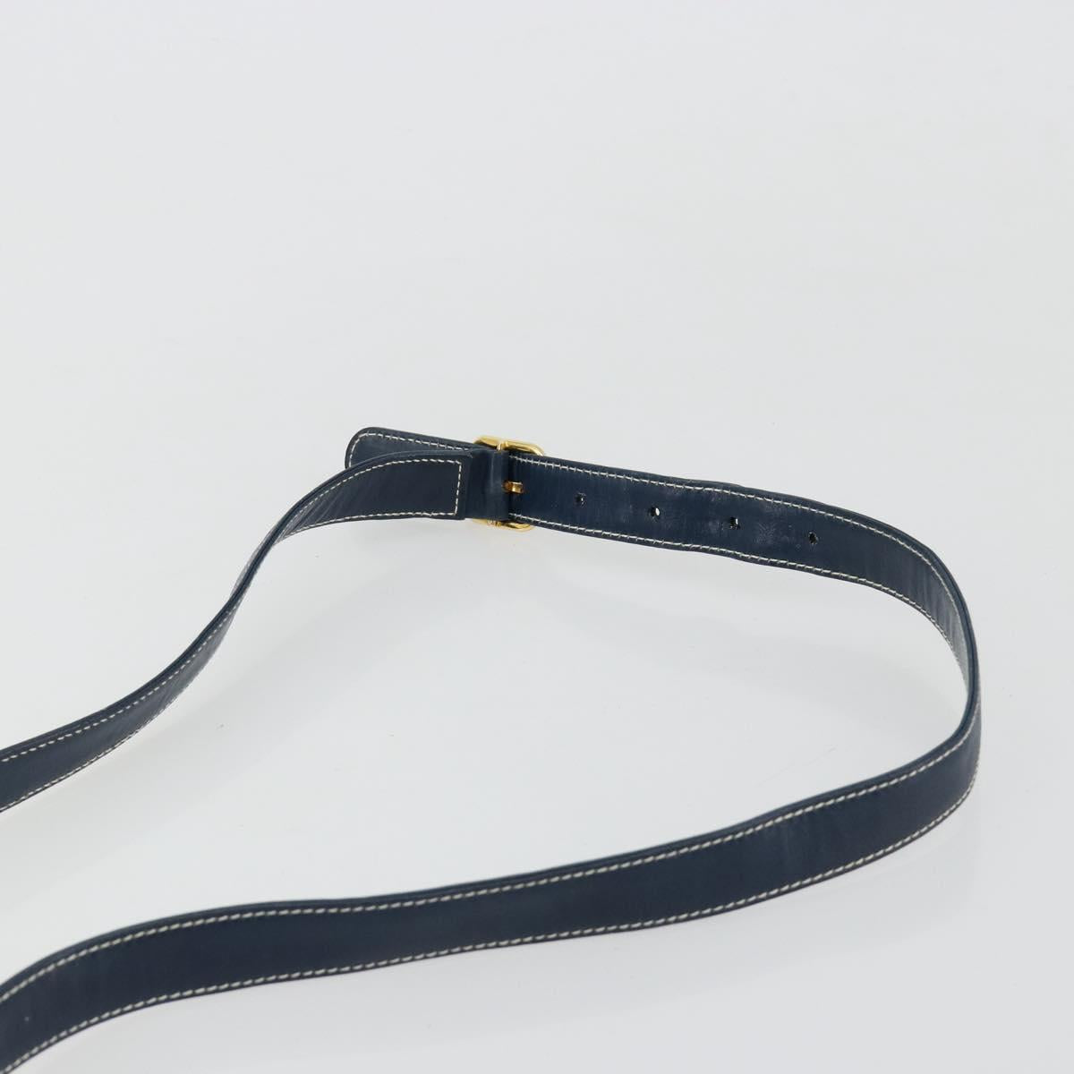 GUCCI Micro GG Supreme Sherry Line Shoulder Bag PVC Blue Gold Auth BA13389