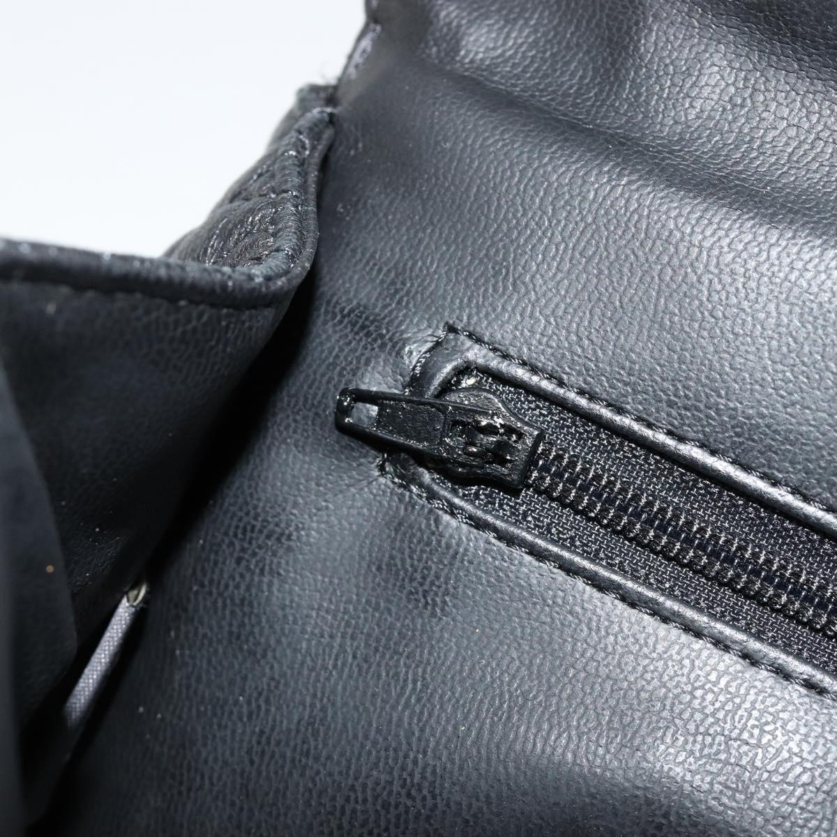 BALLY Chain Shoulder Bag Leather Black Gold Auth BA13398A