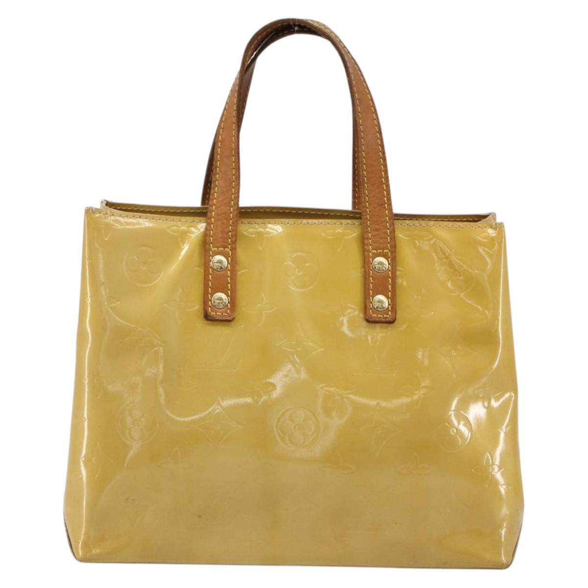 LOUIS VUITTON Monogram Vernis Reade PM Hand Bag Beige M91144 LV Auth BA13402