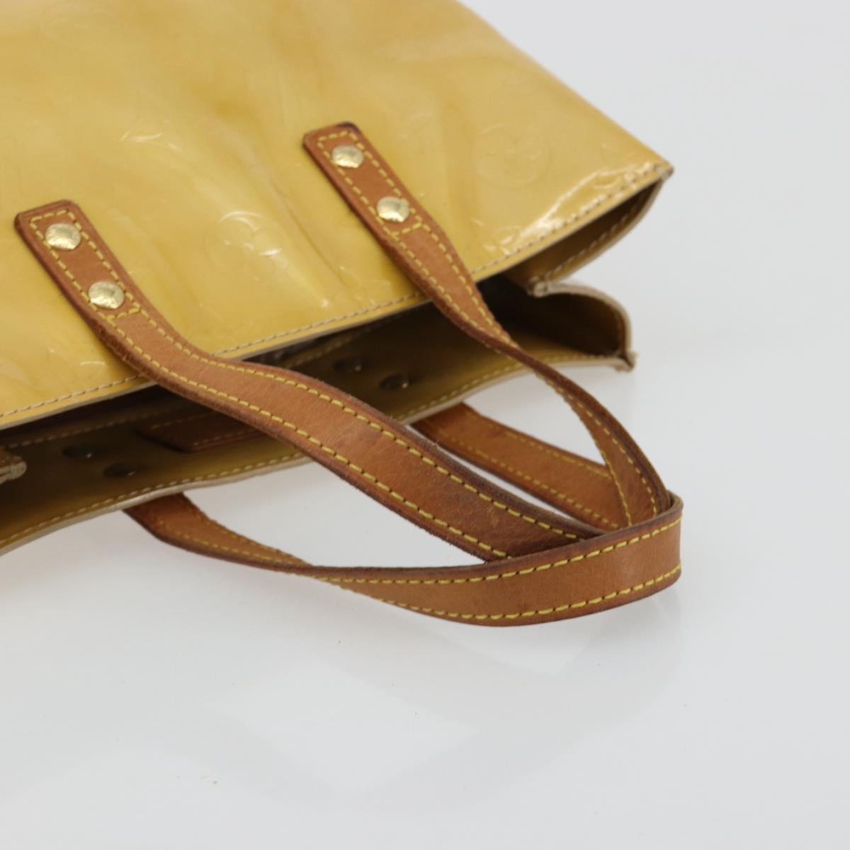 LOUIS VUITTON Monogram Vernis Reade PM Hand Bag Beige M91144 LV Auth BA13402