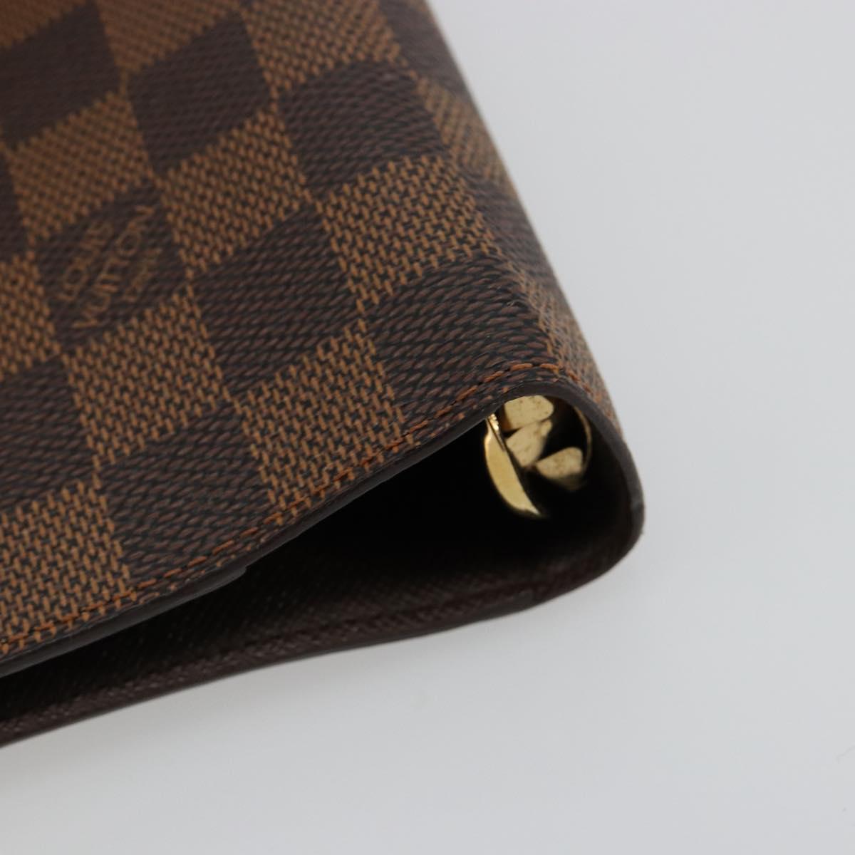 LOUIS VUITTON Damier Ebene Agenda MM Day Planner Cover R20240 LV Auth BA13405