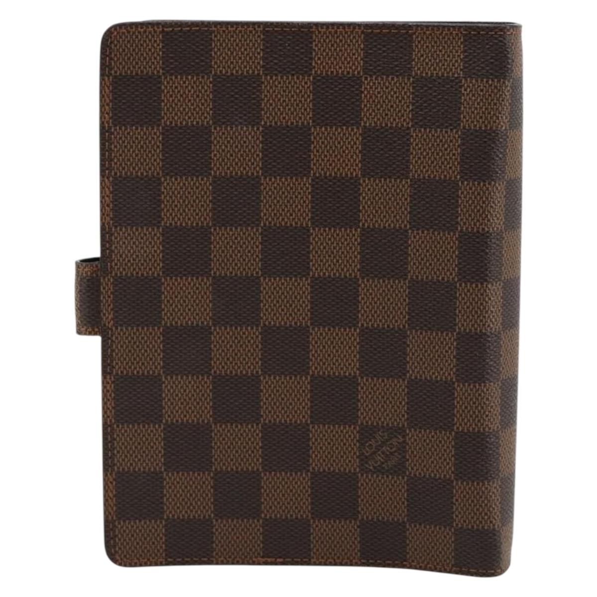 LOUIS VUITTON Damier Ebene Agenda MM Day Planner Cover R20240 LV Auth BA13405