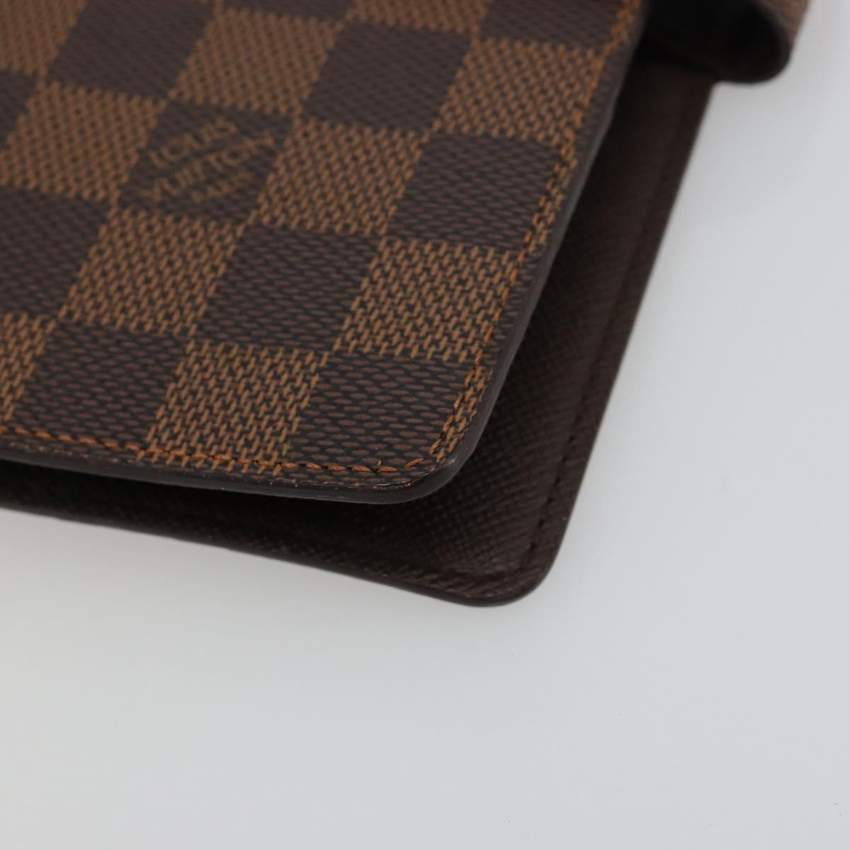 LOUIS VUITTON Damier Ebene Agenda MM Day Planner Cover R20240 LV Auth BA13405