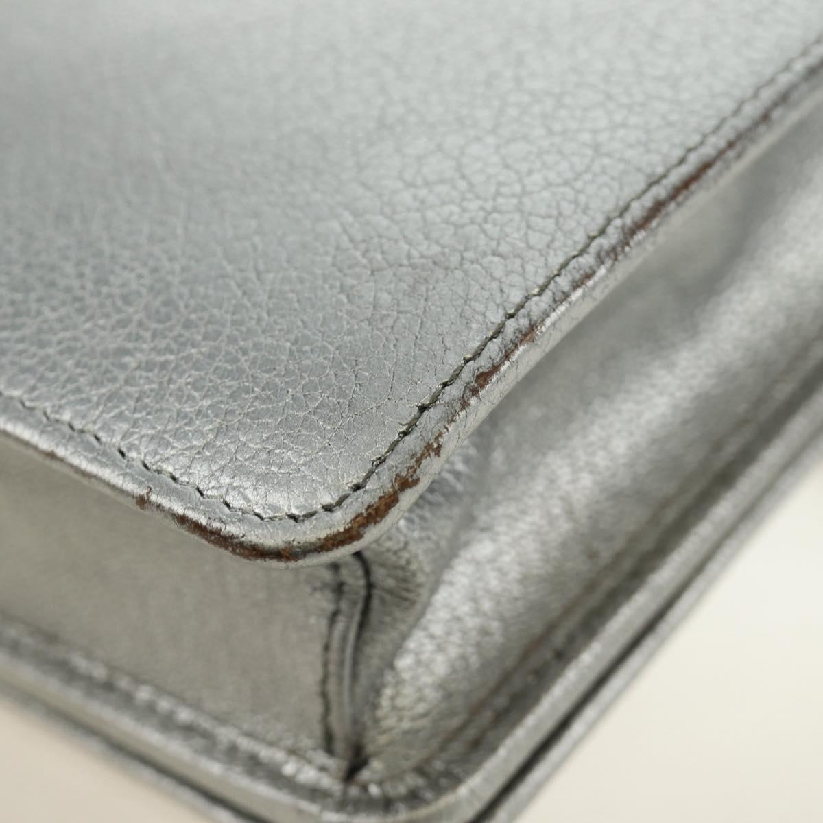 Miu Miu Shoulder Bag Leather Silver Auth BA13407M