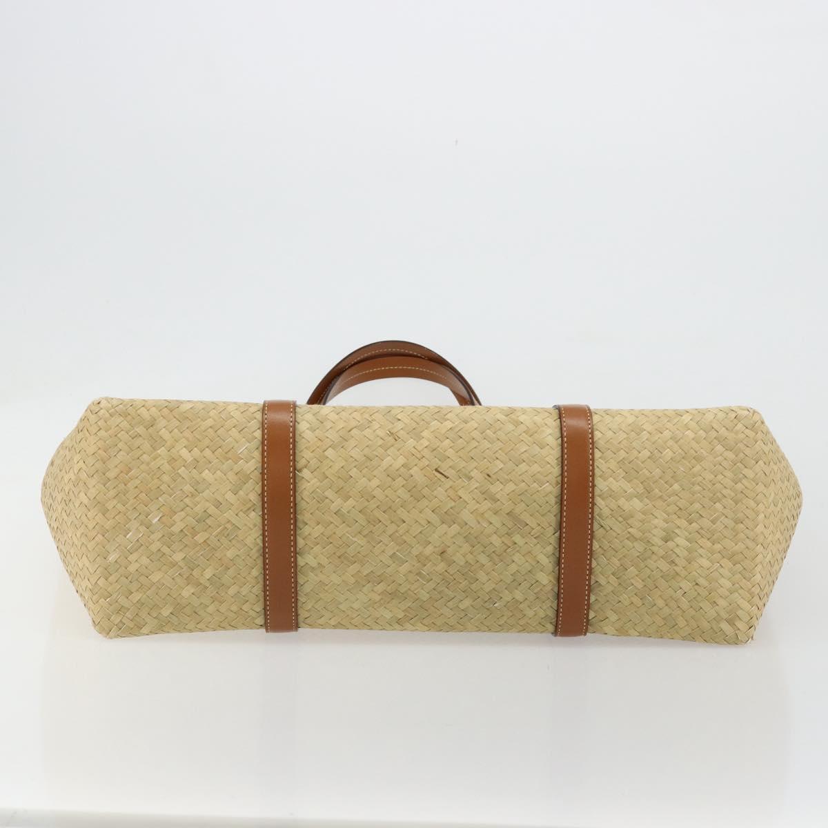 Jimmy Choo Tote Bag Raffia Beige Auth BA13412A