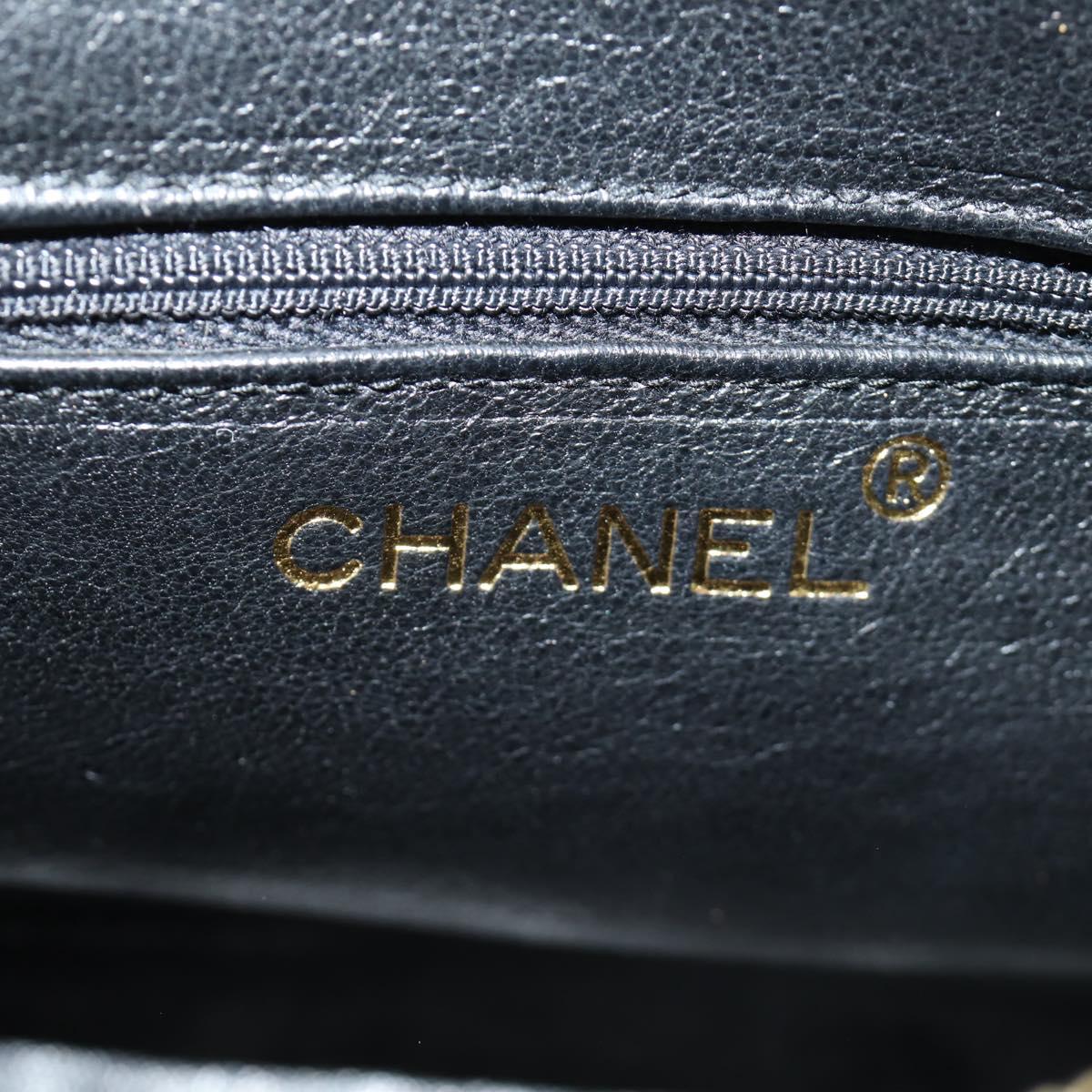 CHANEL Matelasse Chain Hand Bag Suede Black Gold CC Auth BA13417V