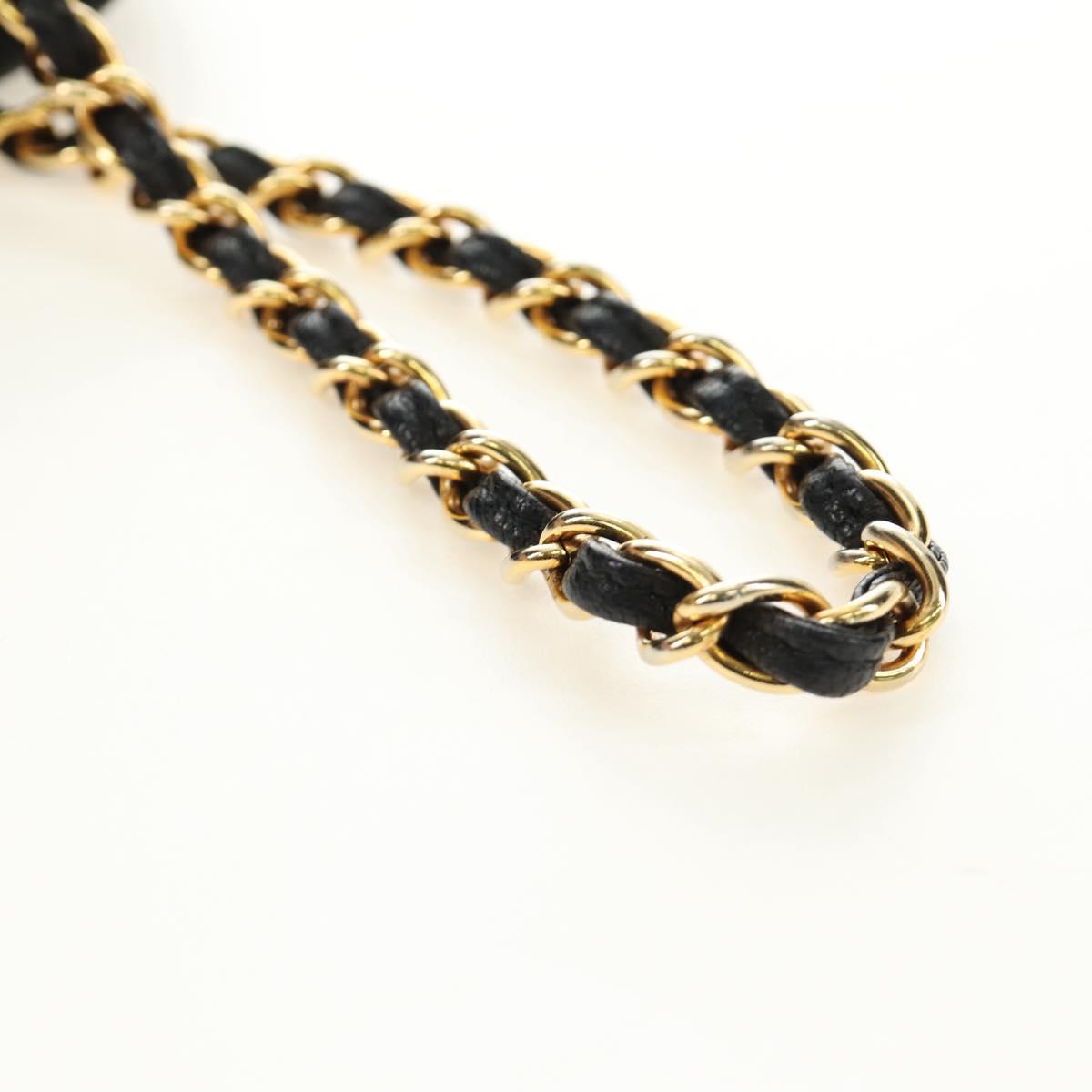 CHANEL Matelasse Chain Hand Bag Suede Black Gold CC Auth BA13417V