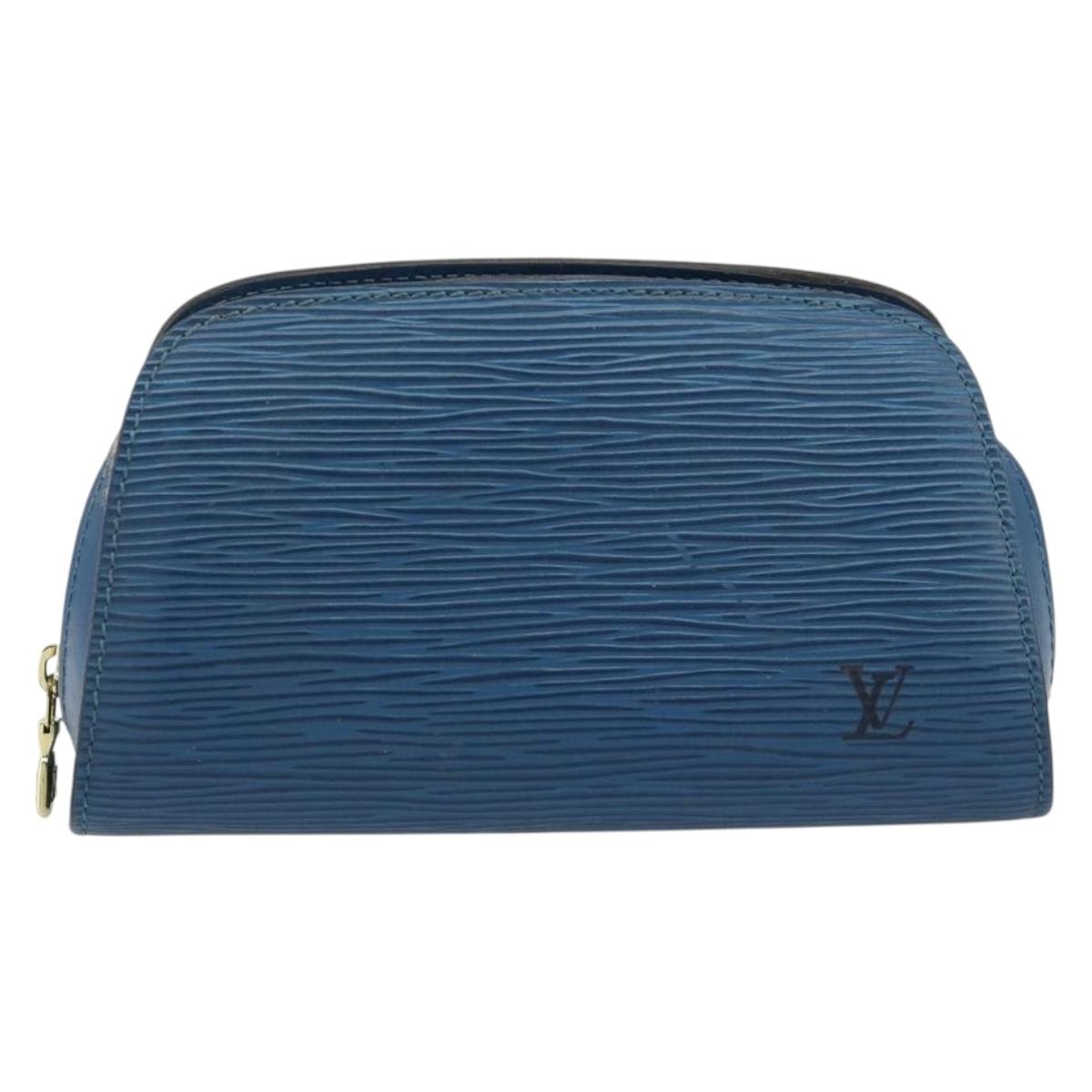 LOUIS VUITTON Epi Dauphine PM Pouch Blue M48445 LV Auth BA13427