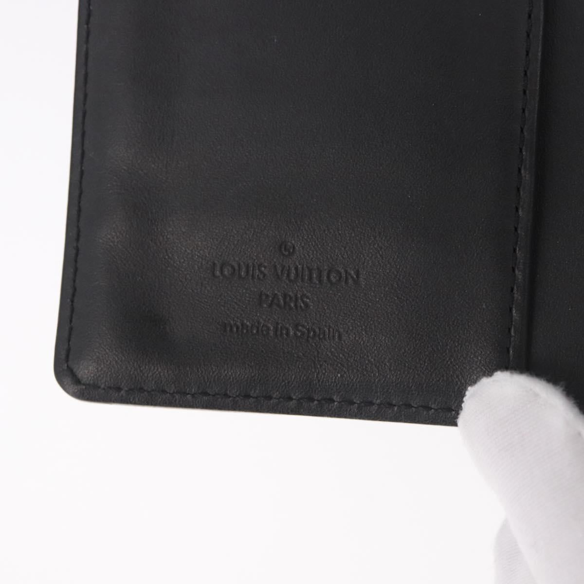 LOUIS VUITTON Monogram mat Agenda PM Planner Cover Black R20932 Auth BA13431A