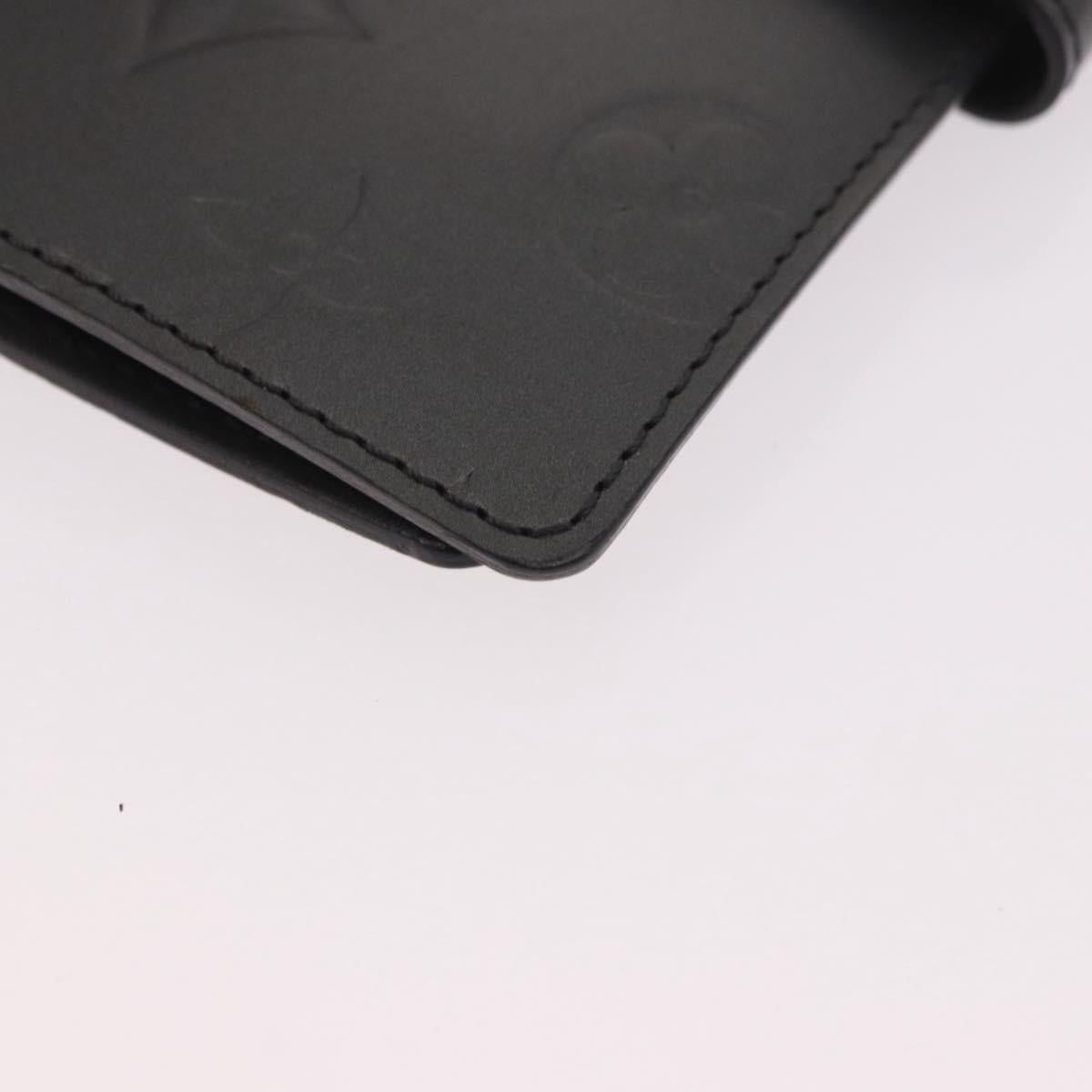 LOUIS VUITTON Monogram mat Agenda PM Planner Cover Black R20932 Auth BA13431A