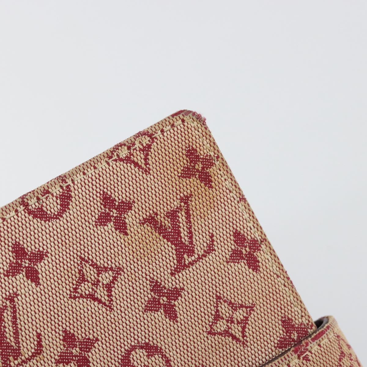 LOUIS VUITTON Monogram Mini Agenda PM Day Planner Cover Red R20912 Auth BA13432