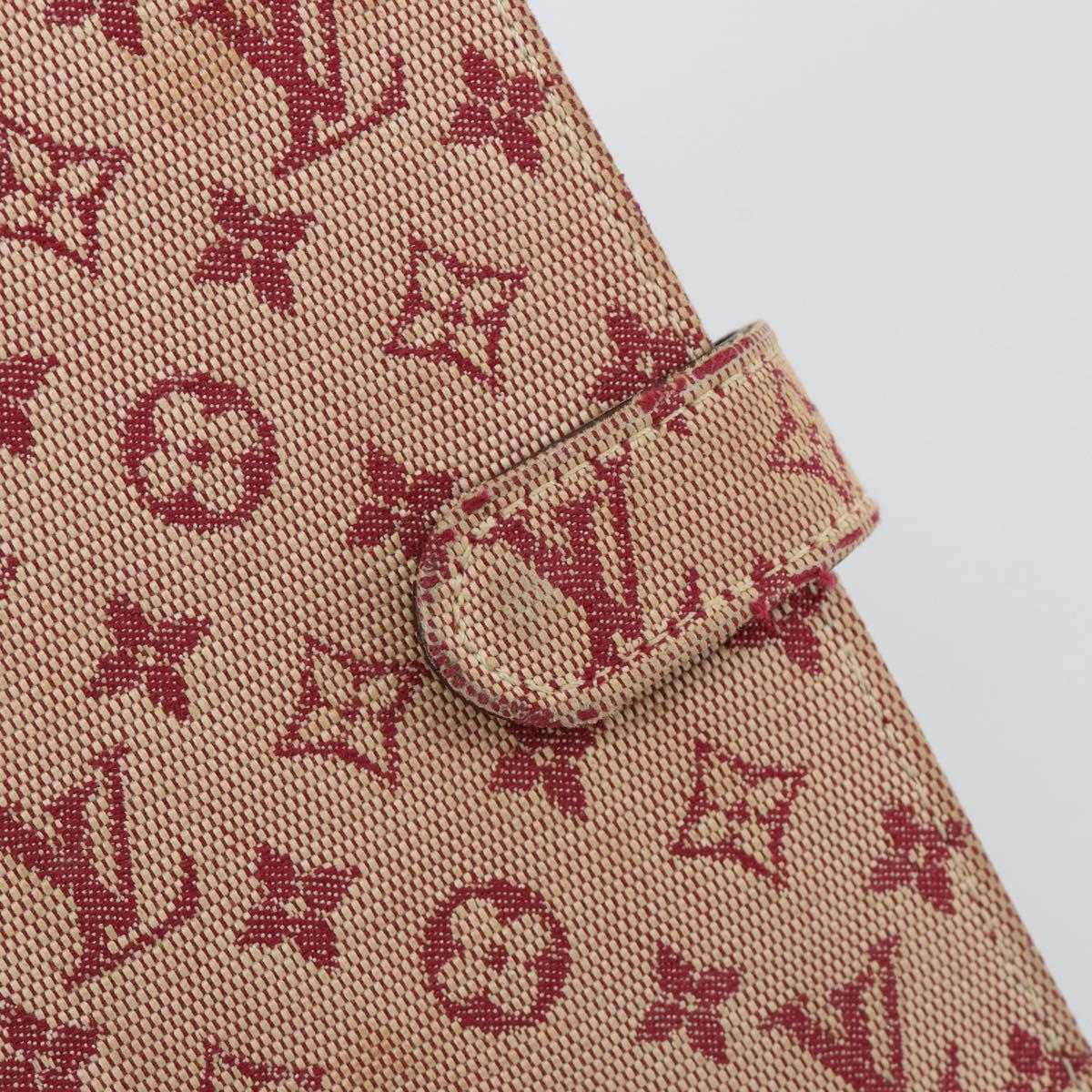 LOUIS VUITTON Monogram Mini Agenda PM Day Planner Cover Red R20912 Auth BA13432