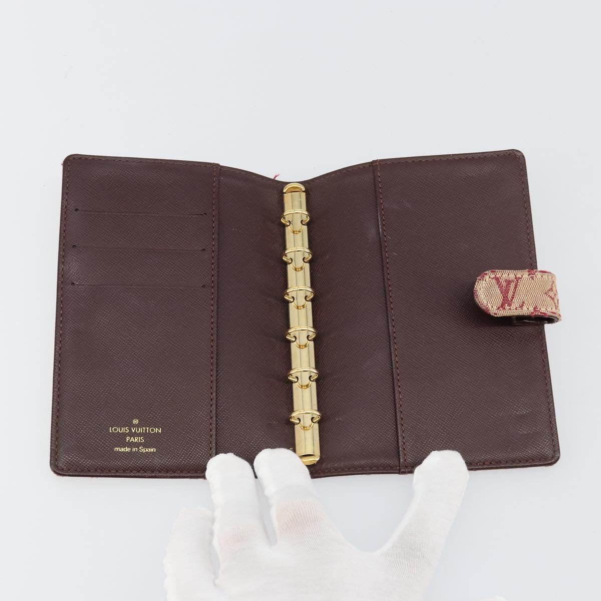 LOUIS VUITTON Monogram Mini Agenda PM Day Planner Cover Red R20912 Auth BA13432