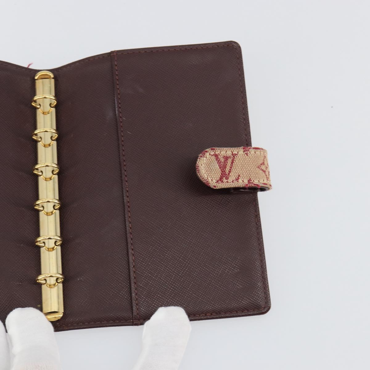 LOUIS VUITTON Monogram Mini Agenda PM Day Planner Cover Red R20912 Auth BA13432