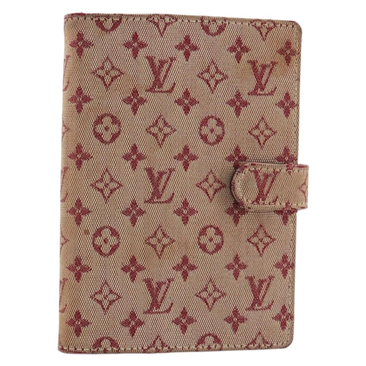 LOUIS VUITTON Monogram Mini Agenda PM Day Planner Cover Red R20912 Auth BA13432