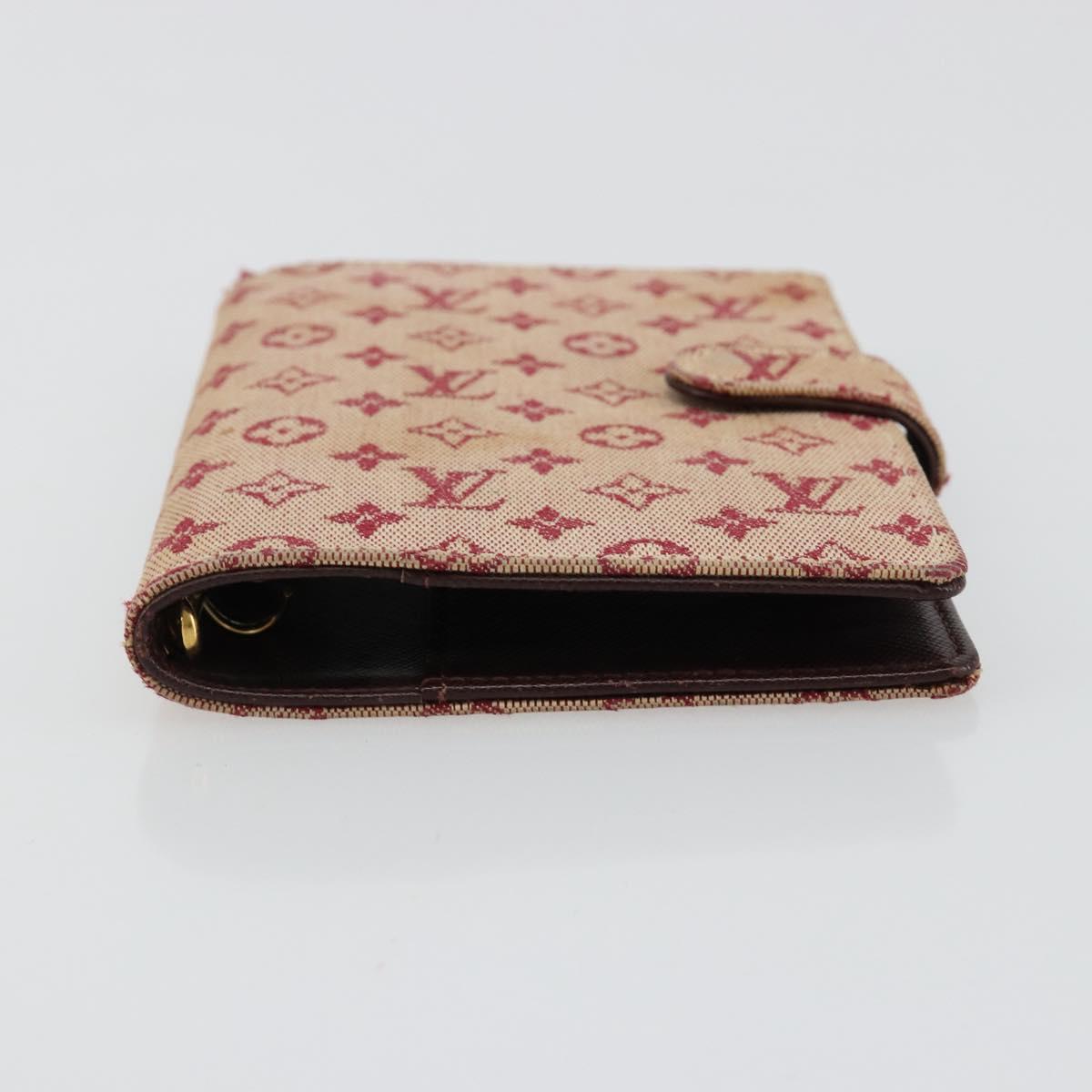 LOUIS VUITTON Monogram Mini Agenda PM Day Planner Cover Red R20912 Auth BA13432