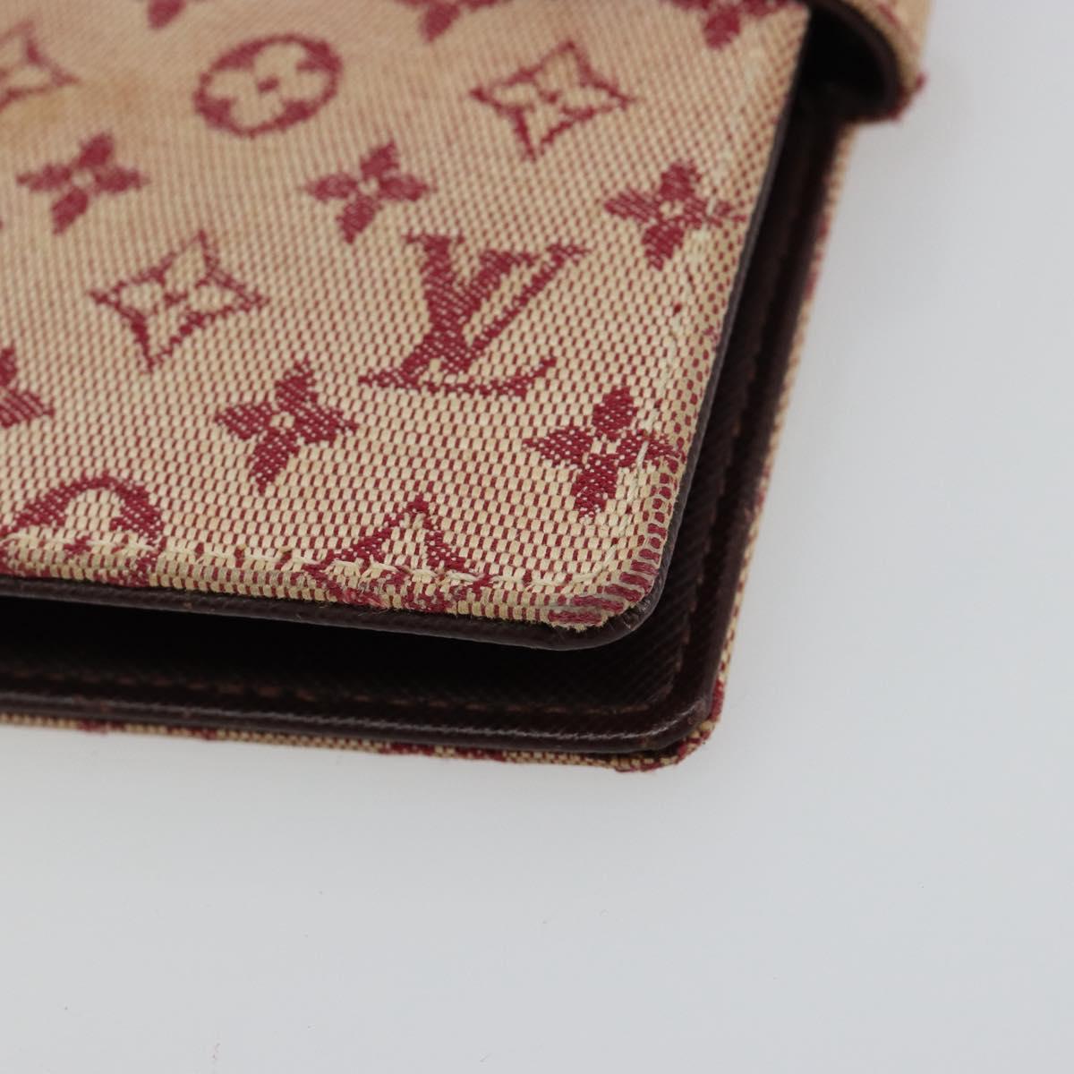 LOUIS VUITTON Monogram Mini Agenda PM Day Planner Cover Red R20912 Auth BA13432