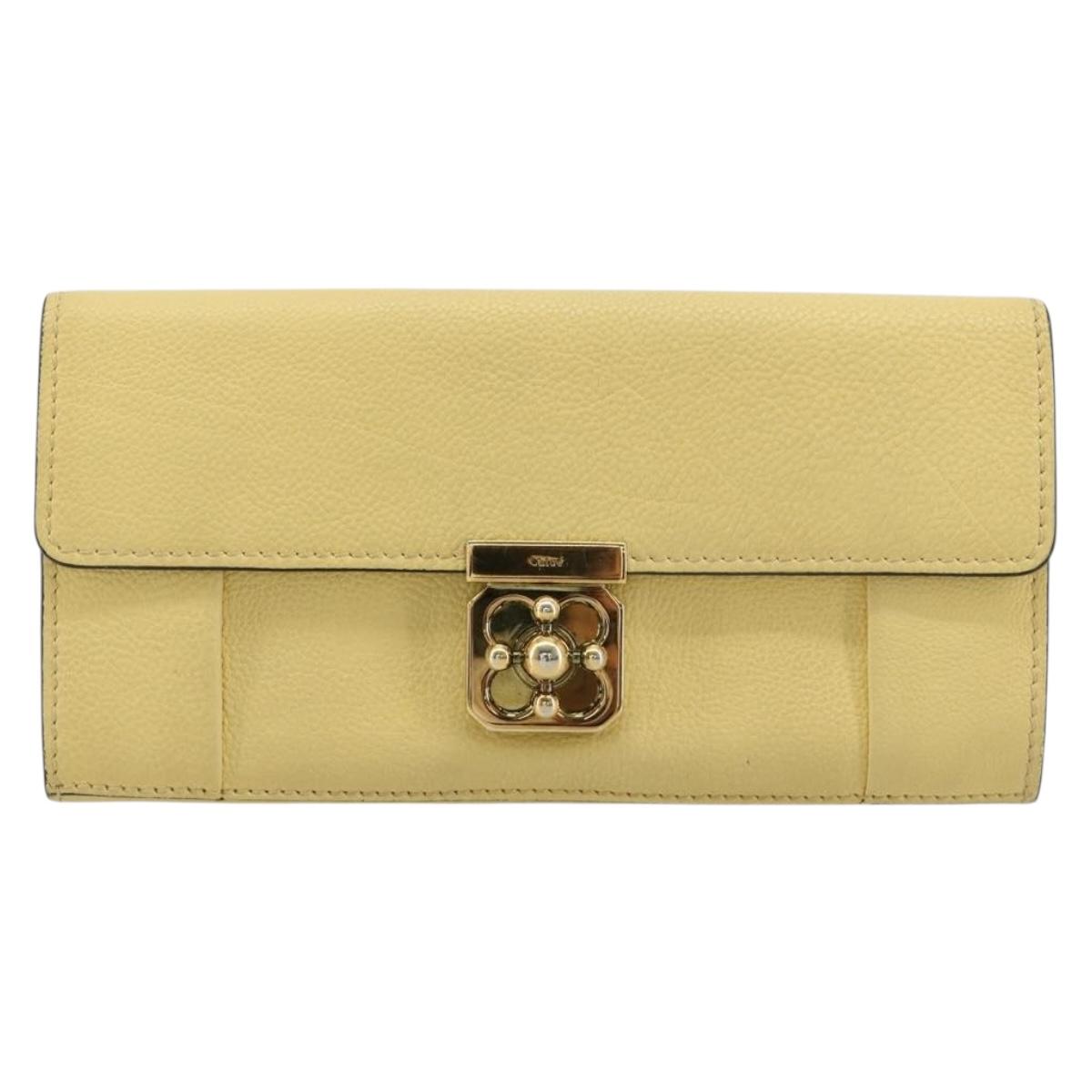 Chloe Long Wallet Leather Yellow Auth BA13434A