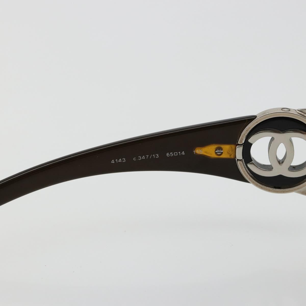 CHANEL Sunglasses plastic Brown CC Auth BA13437M