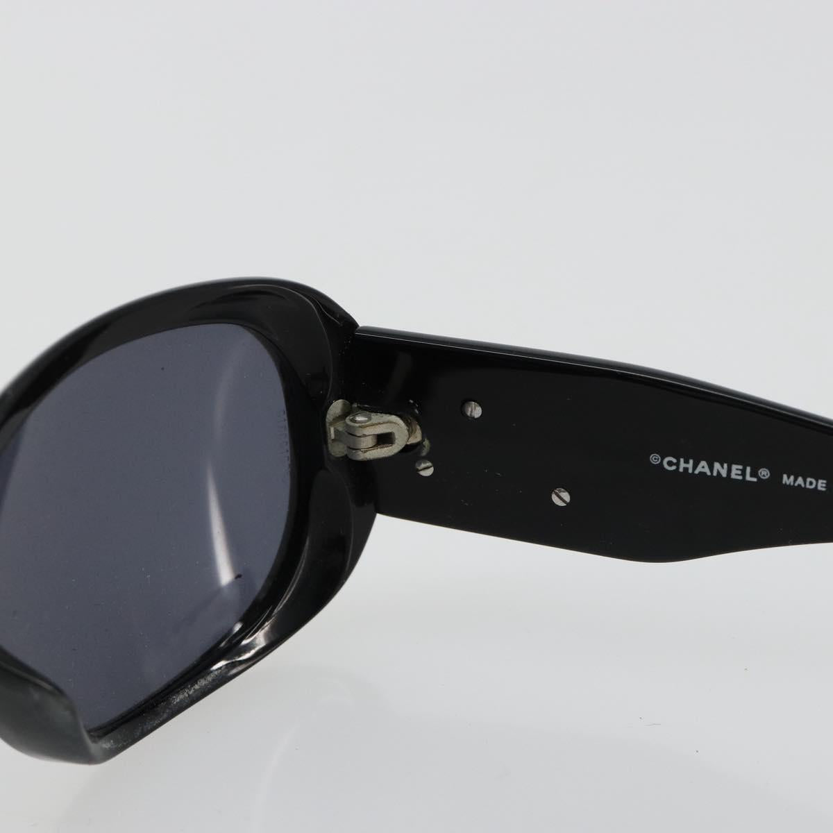 CHANEL Camelia Sunglasses plastic Black CC Auth BA13438