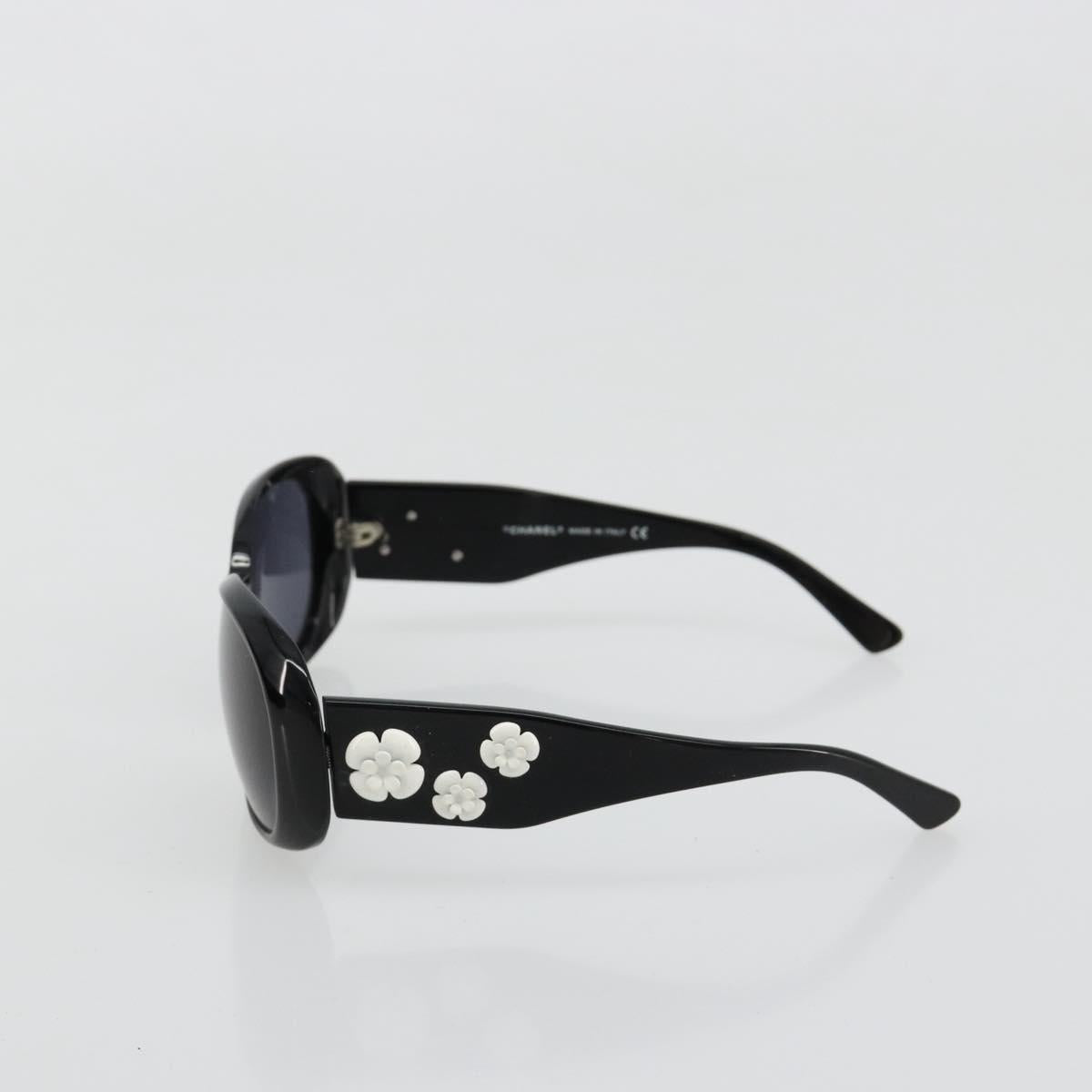 CHANEL Camelia Sunglasses plastic Black CC Auth BA13438