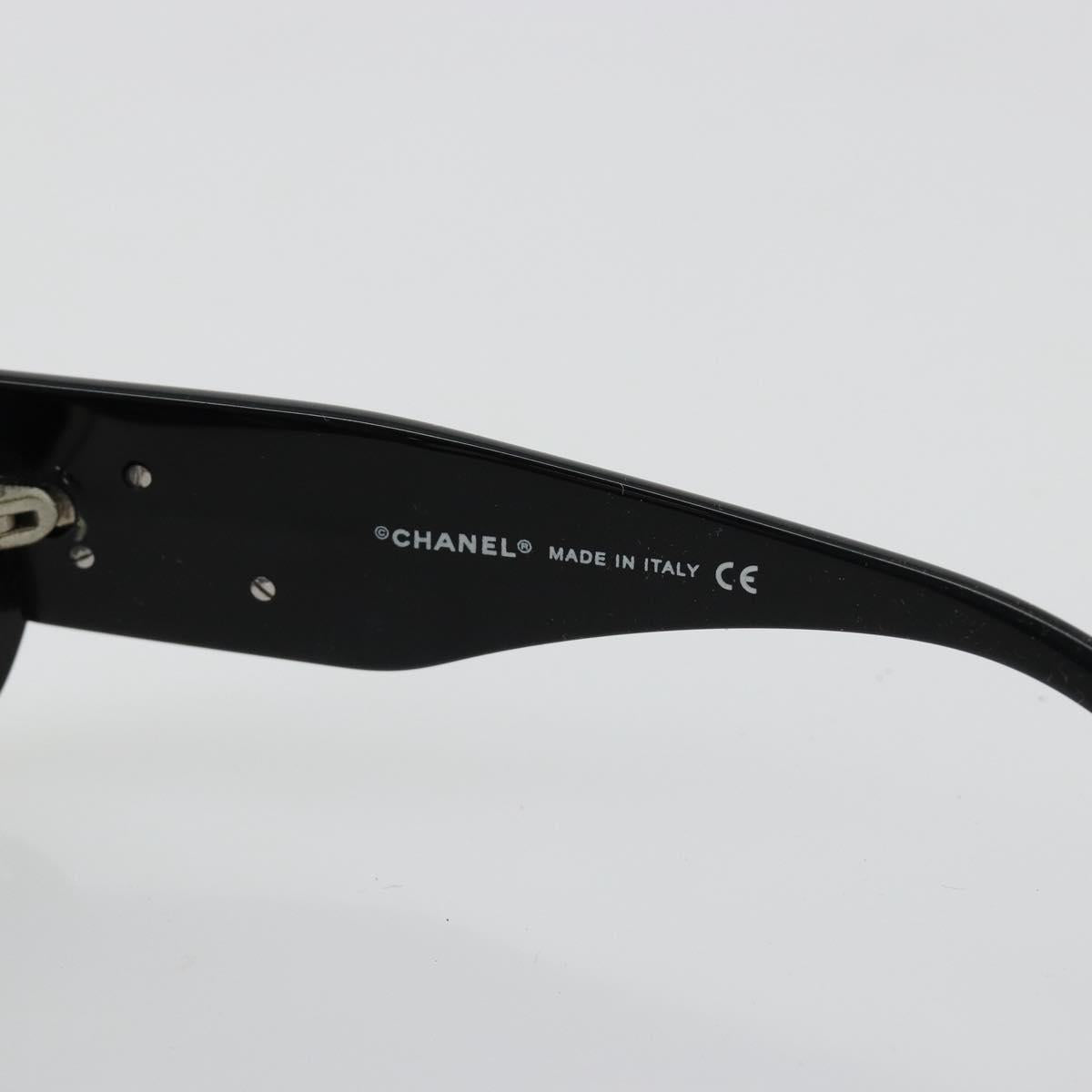 CHANEL Camelia Sunglasses plastic Black CC Auth BA13438