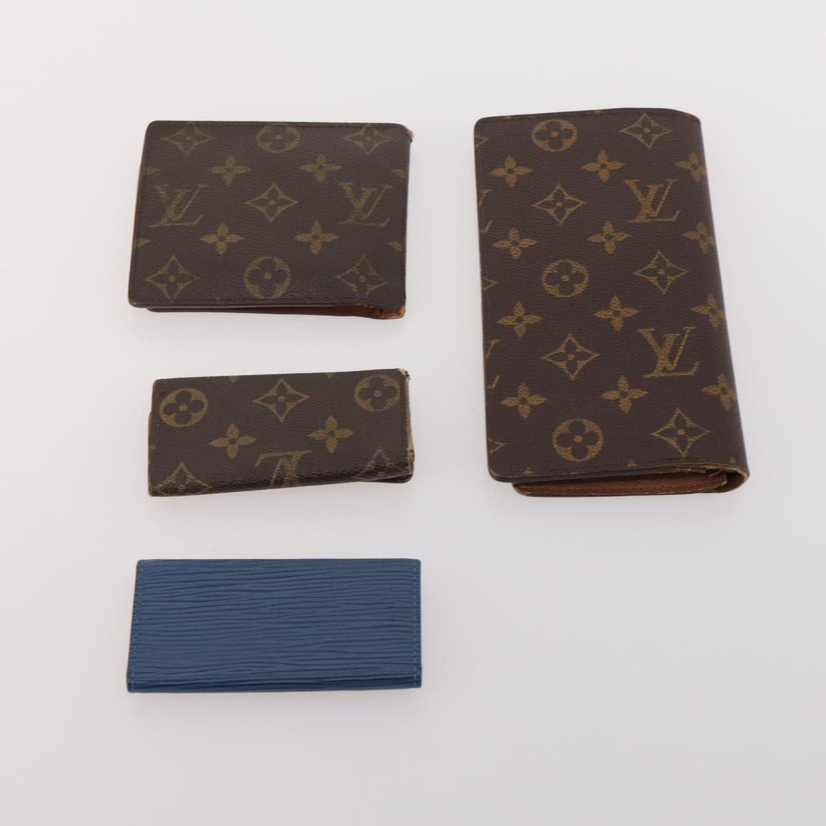 LOUIS VUITTON Monogram Epi Wallet 8 Set Green Blue LV Auth BA13442