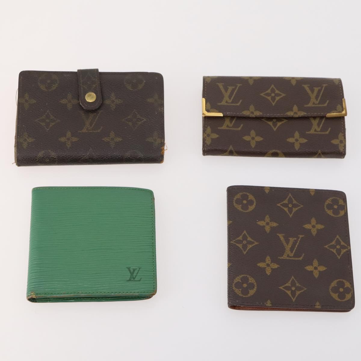 LOUIS VUITTON Monogram Epi Wallet 8 Set Green Blue LV Auth BA13442