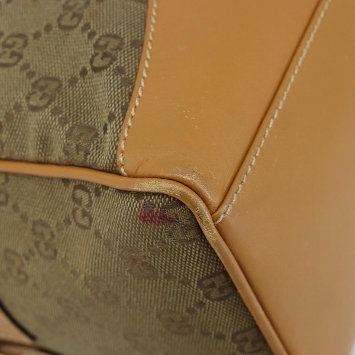 GUCCI GG Canvas Hand Bag Beige Gold 000 3754 0281 Auth BA13448